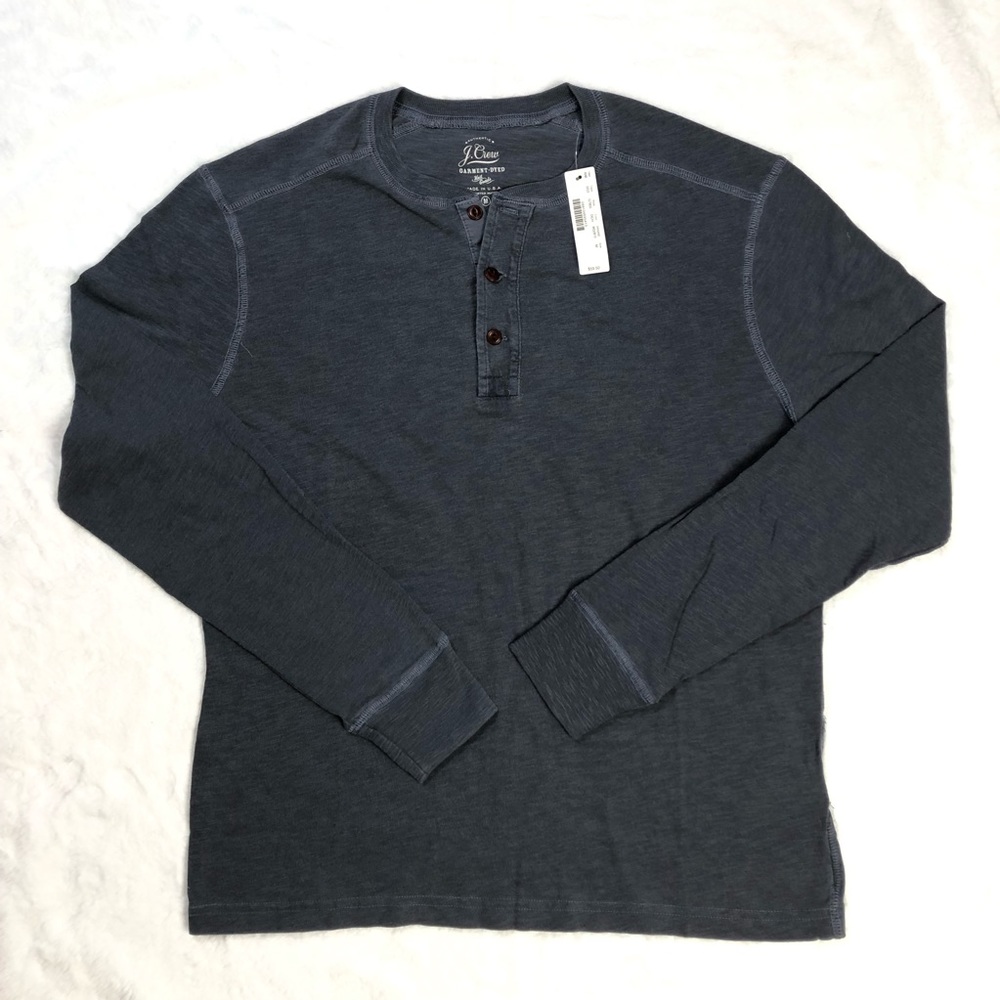 NWT J.Crew Henley Long Sleeve - Charcoal Navy (M)